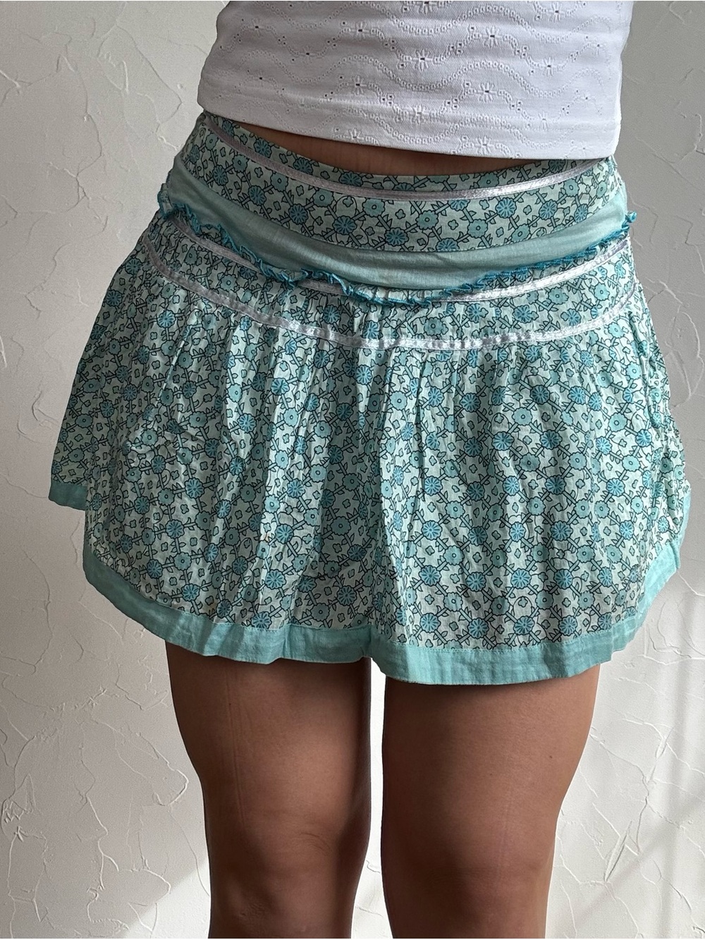 Angie Floral Mini Skirt Coquette Fairy Indie Boho